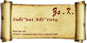 Zsákai Károly névjegykártya