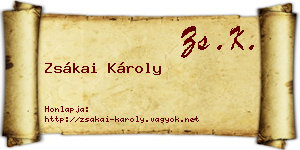 Zsákai Károly névjegykártya